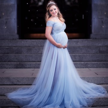 2020 Tulle Maternity Dress For Photo Shoot Pregnancy Long Tulle Dress For Photography Baby Shower Dresses Maternity Photography