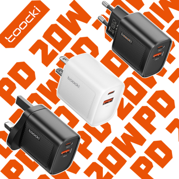Toocki New 20W Dual Port Ladegerät: Typ-C Gan schnelles Laden für iPhone und Android