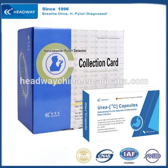 H.pylori Rapid Test Kit with collection card and C14 urea capsule