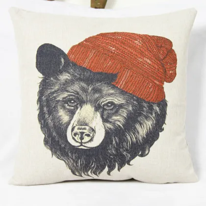 bear cable knit pillow cover face cushion pillow
