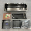 Stainless Steel Kitchen Sink: Top Mount Single Bowl Workstation with SUS201 Stainless Steel