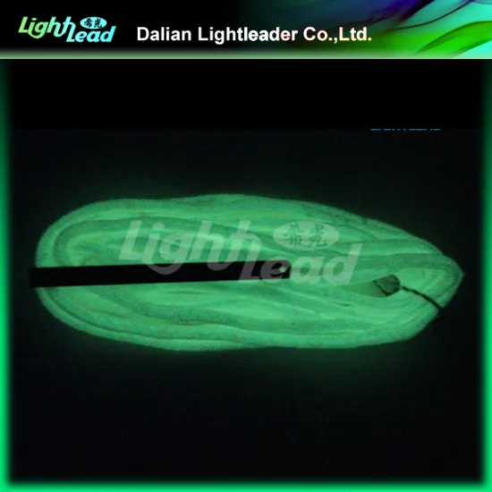 Climbing or camping protection glow in the dark rope
