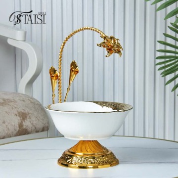 BRY005B Luxury Ceramic Fruit Bowl for Serving Bread and Snacks