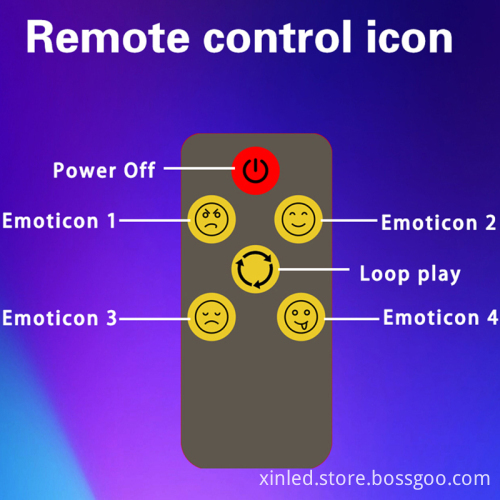 Dynamic Remote Smart LED Five Emotion Switch Car Screen Warning Lamp for SUV Interior Rear Windshield