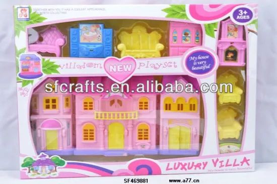 Lovely plastic mini toy doll house furniture for kids