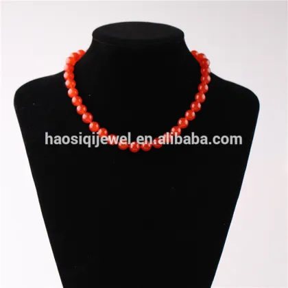 popular jewelry 10mm white porcelain beads necklace with electroplating platinum lobster clasp
