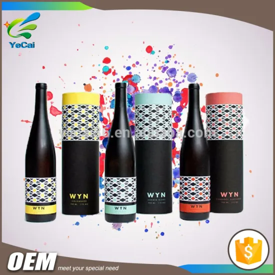 Wholesale round cardboard wine paper tube, glass boxes packaging with free sample