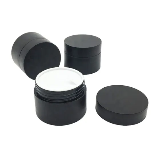 high quality 30 ml 50 ml 100 ml skin care empty recycled material plastic pp black cosmetics packaging wide face cream jar