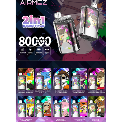 80K Puffs vape AIRMEZ FOX 2 В 1