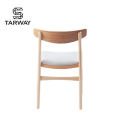 High Quality Home Furniture Solid Wood Frame Cushion Seat Oak Wooden Dining Chair