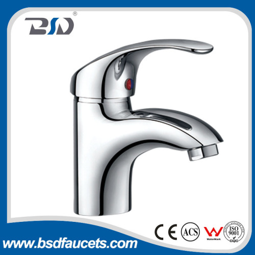 Bathroom Basin Faucet Contemporary Chrome Waterfall Vessel One Hole/Handle Tap Hot Cold Water Basin Faucets