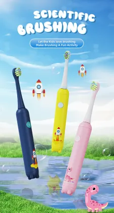 Silicone Ultrasonic Electric Toothbrush with Soft Bristles for Kids
