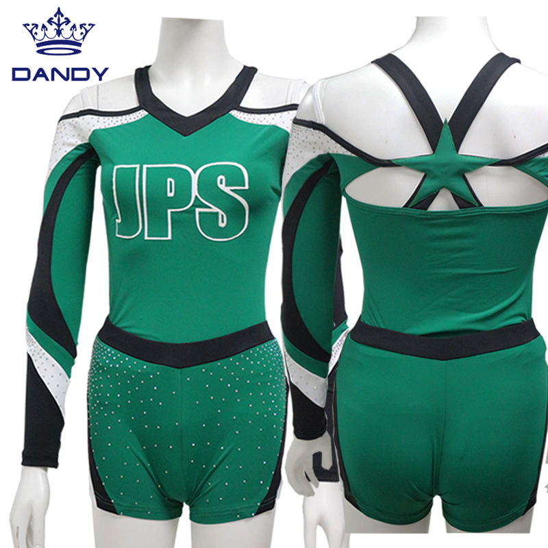 Smaragd famkes off-shoulder cheer uniforms