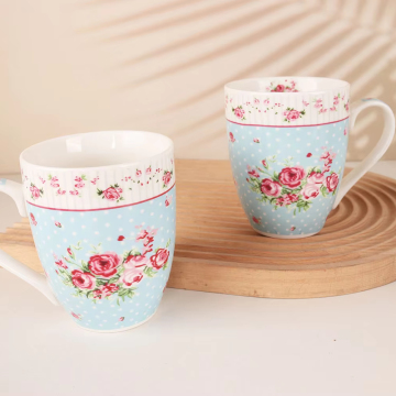 Coffee Mug: Creative Flower Design Novelty 380ml