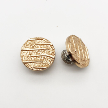 Gold Plated Metal Shank Button Zinc Alloy Jeans Button and Rivet for Clothing
