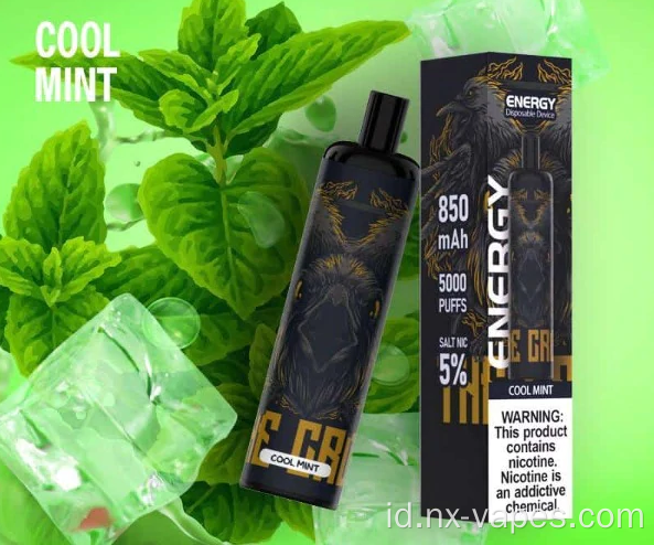 Puff Energy5000 Rechargeable Kualitas Tinggi