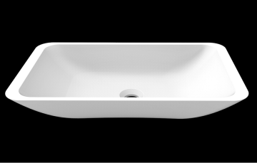 Solid surface matte stone sink for bathroom