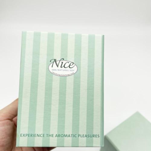 Boîte-cadeau en carton à bougie parfumé par parfum vert menthe