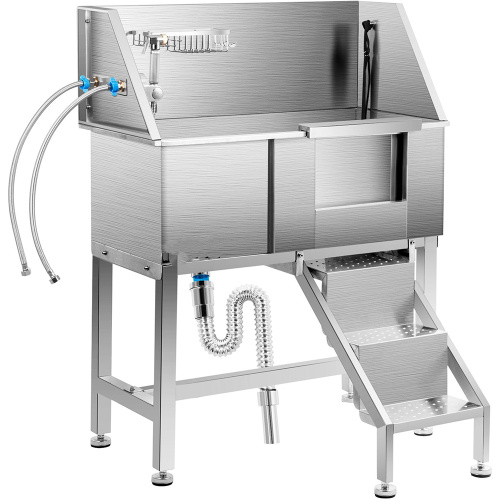 Stainless Steel Dog Wash Tub 34 inch Dog Grooming Tub With Ramp Manufactory