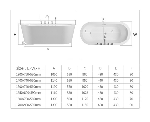 Wholesale Simple design cultured acrylic freestanding bathtub, home bathtub,tub spa