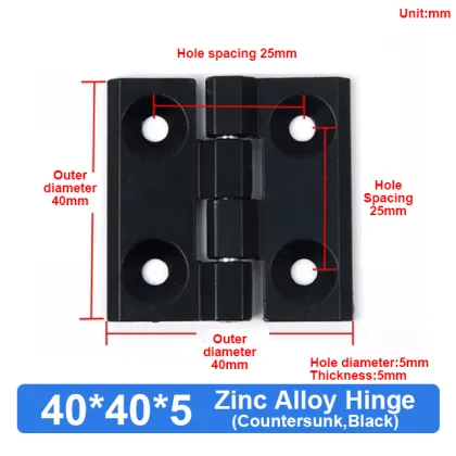 Black Zinc Alloy Adjustable Torque Small Cabinet Hinges with Damping for Furniture