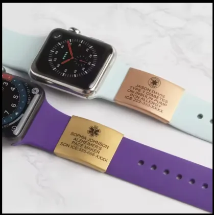 Smart Watch with Custom Medical Emergency Information Tag