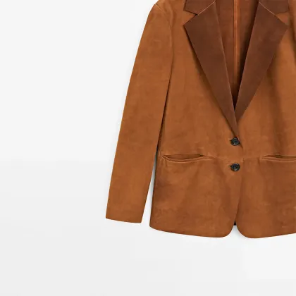 Women's flowing suede suit jacket
