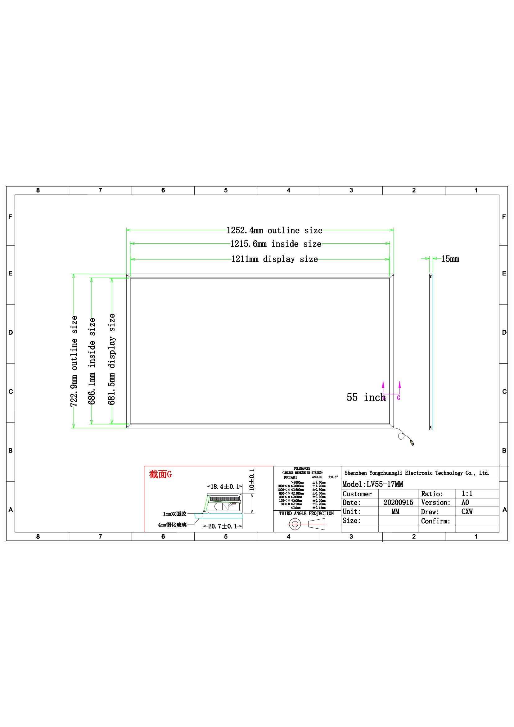 Factory directly sale 43/49/55/60 inch or customized size aluminum alloy infrared 20 points touch frame5