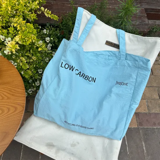 Sky Blue Custom Large Reusable Canvas Tote Bag