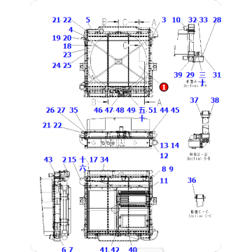 Dump truck HD465-70 radiator core 569-03-89113
