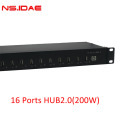 16 portas 1U carregador hub2.0