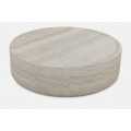 Minimalist Round Coffee Table with Safety Edge Patterns