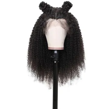 10A Glueless Full Lace Front Wig Unprocessed Hair Kinky Curl Wigs Black Women Free Part Chinese Virgin Full Lace Human Hair Wigs
