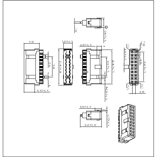 IDC3F05 5-3.0 IDC 20PIN FEMALE (D TYPE) 