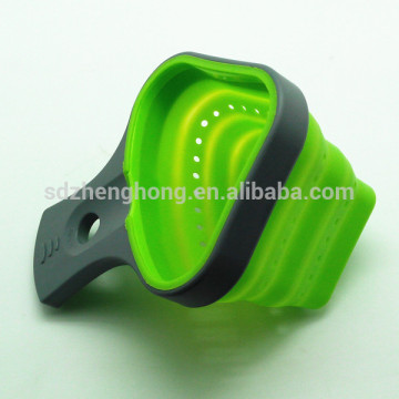 Foldable Collapsible Kitchen Utensil With Plastic Handle Silicone Pasta Noodle Basket