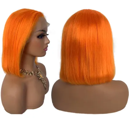 glueless short bob lace wigs, cheap price colored bob lace human wig, straight bob color wig