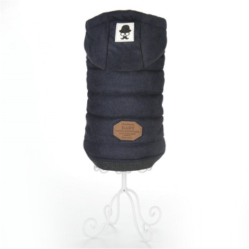 Ropa de perro de lujo: sudadera con capucha de logotipo personalizada, chaqueta de chaleco de perro pug grande, ropa impermeable de invierno cálida