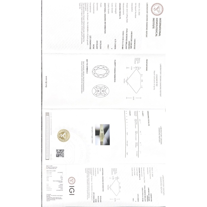 CVD Grown Diamond OV 6.72CT F VVS1