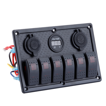 WELFNOBL 9 Position USB Car Charger with Red LED and On/Off Button