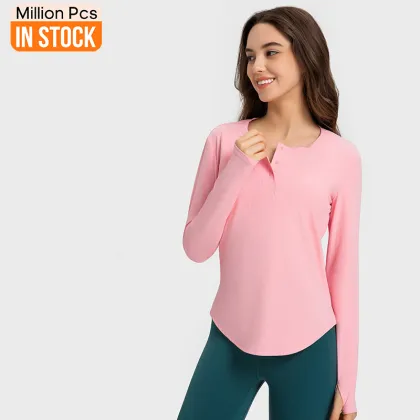Lululemon Women's Ribbed Long-Sleeve Yoga Top for Casual and High-Elastic Running
