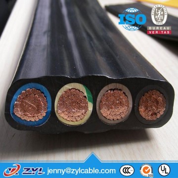 round /flat deep well submersible water pump electric cable pvc /rubber insulated