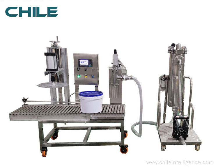 Semi-automatic filling machine for coating or painting