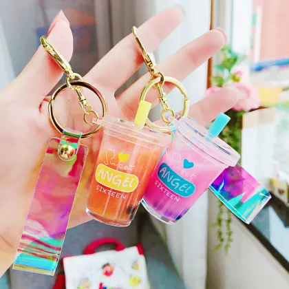 Unique Boba-Themed Accessories: Explore Pearl Milk Tea Cup, Teddy Bear, and Floating Boba Keychains