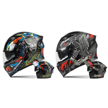 Four Seasons Electric Locomotive DOT Full Cover Face-Opening Motorcycle Helmet