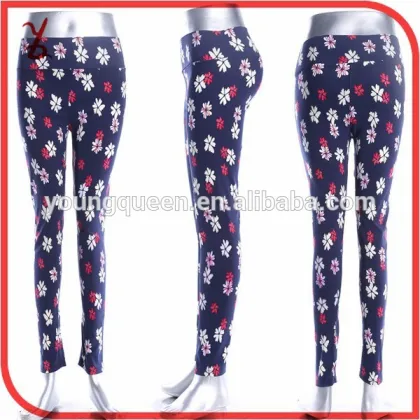 ZC13 Summer new casual pants printing elastic waist pants pencil pants pantyhose