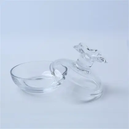 persimmon shaped crystal glass candle jar