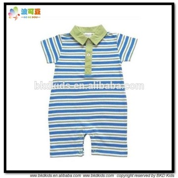 BKD high quality Yarn- dyed striped baby boys clothing polo boys romper