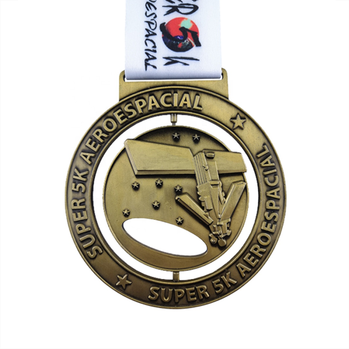 Custom own ribbon metal sport club medal