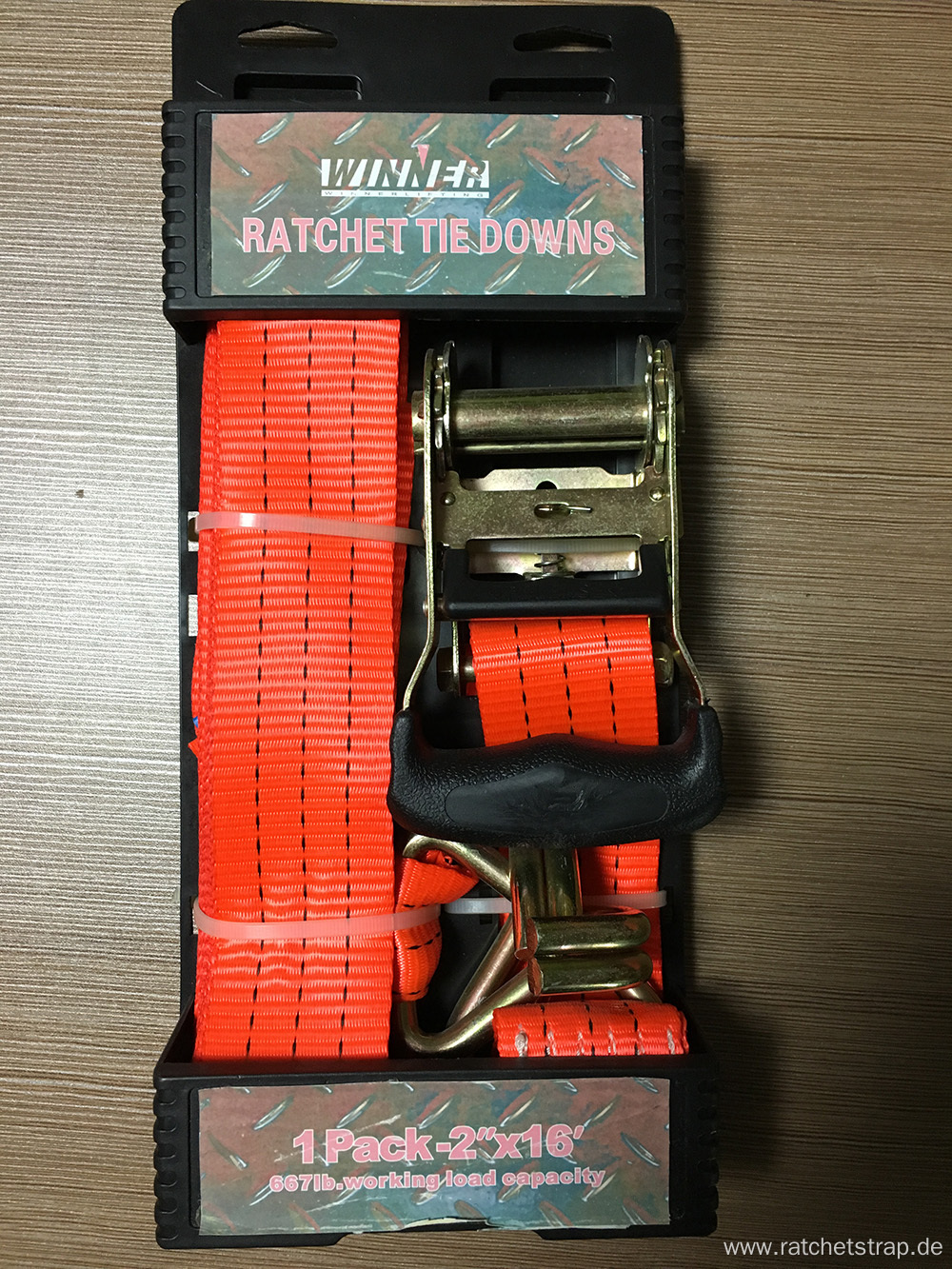 50mm Packaged Ratchet Tie Down Red Lashing Strap with 2000KGS