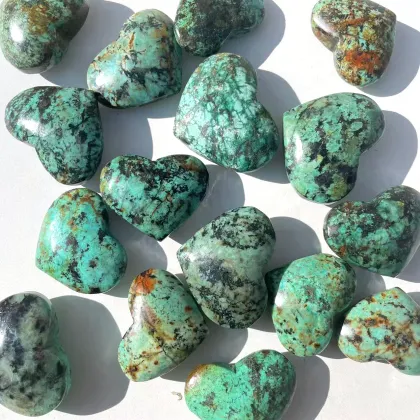 African Turquoise Heart Carving Wholesale Natural Crystals Healing Stones